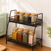 2-Tier Folding Metal Spice Rack Organizer Kitchen Accessories