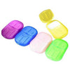 3-Pack portable paper soap sheets in colorful travel cases for easy hand washing outdoors and on the go.