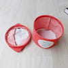 Premium round organizing baskets in red and yellow with "Good Things Only" print for multipurpose home storage.