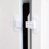 Refrigerator Door Safety Lock, a white child-proof fridge and freezer guard secured to appliance doors.