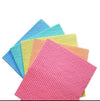 Pack of 5 colorful cellulose sponges, natural wood pulp multi-purpose scrubbers for kitchen cleaning and dishwashing.