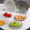 Premium Quality 8pcs Cloud Texture Plate Set, clear glass decorative dinnerware with textured finish for elegant dining.