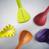 5-piece shark design kitchen utensil set featuring colorful, creative non-stick cooking tools for fun food preparation.