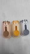 5-Claw Retractable Wall Hook in beige, yellow, and grey for space-saving kitchen or bathroom organization.