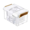 3Pcs Set Multi-Purpose Stackable Storage Box, transparent kitchen organizer with secure gold latches for pantry storage.