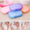 3-Pack Portable Paper Soap sheets in colorful cases for travel hand washing and outdoor hygiene.