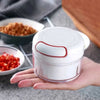 Mini Speedy Garlic & Vegetable Chopper: manual hand-pull food processor for quick kitchen prep in a compact size.