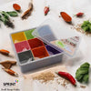 9-in-1 multi-colour masala box, large spice organizer for kitchen with transparent lid and individual containers.