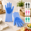 Reusable Silicone Dishwashing Gloves with Scrubber