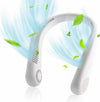 Portable Neck Fan, USB rechargeable bladeless cooling system with air vents and leaves for hands-free cooling.