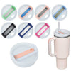 Replacement flip straw lid for Stanley 40oz tumbler, spill-proof and splash-resistant cover in various colors.
