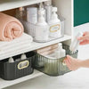 Royal Multi-Purpose Organizer: Crystal clear acrylic desktop basket for bathroom vanity and skincare storage.
