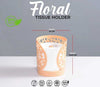 Floral Round Tissue Holder: Stylish BPA-free decorative organizer for home and office with 12x14.6 cm dimensions.