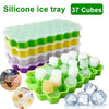 Honeycomb silicone ice cube tray with lid, 37 cells hexagonal mold for easy release, freezer safe and BPA-free.