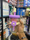 400ml Flower Bow Glass Cup with Straw, a cute kawaii aesthetic glass mug for iced coffee, tea, and bubble tea.