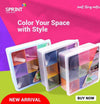 9-in-1 multi-colour masala box, large spice organizer for kitchen with clear lid and serving spoons.